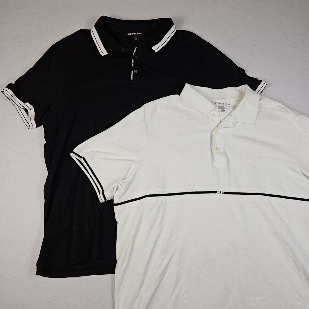 Bundle Polo Shirts Mens XL American Eagle Michael Kors Lot Of 2 Golf Cotton
